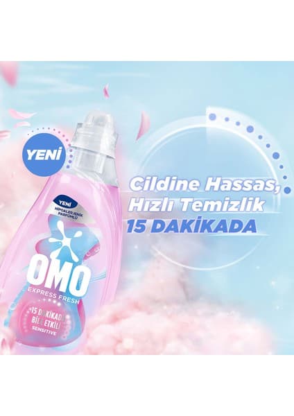 Express Fresh Sensitive Beyaz ve Renkliler Sıvı Çamaşır Deterjanı 1480ML X2