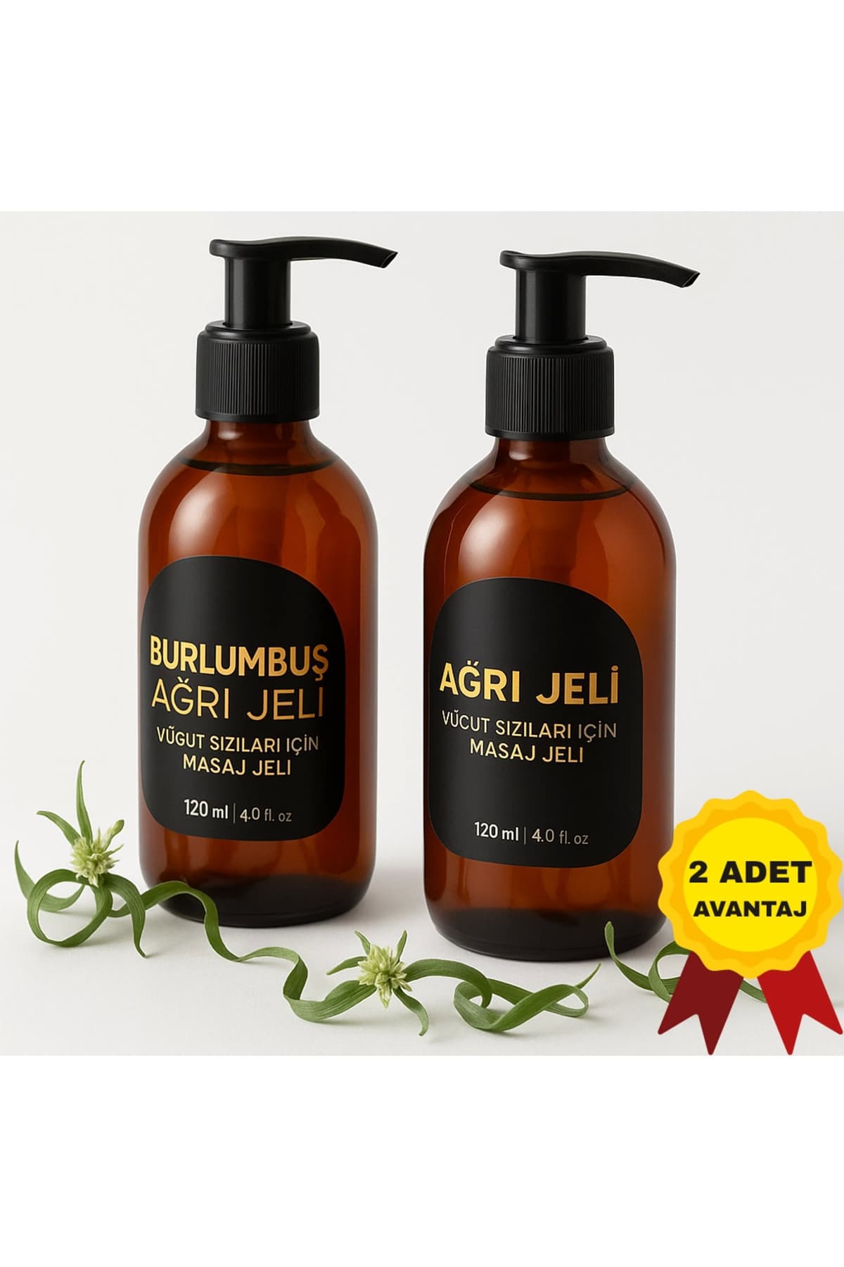 Burlumbuş Otu Vücut Masaj Jeli 120 ml 2'li Set