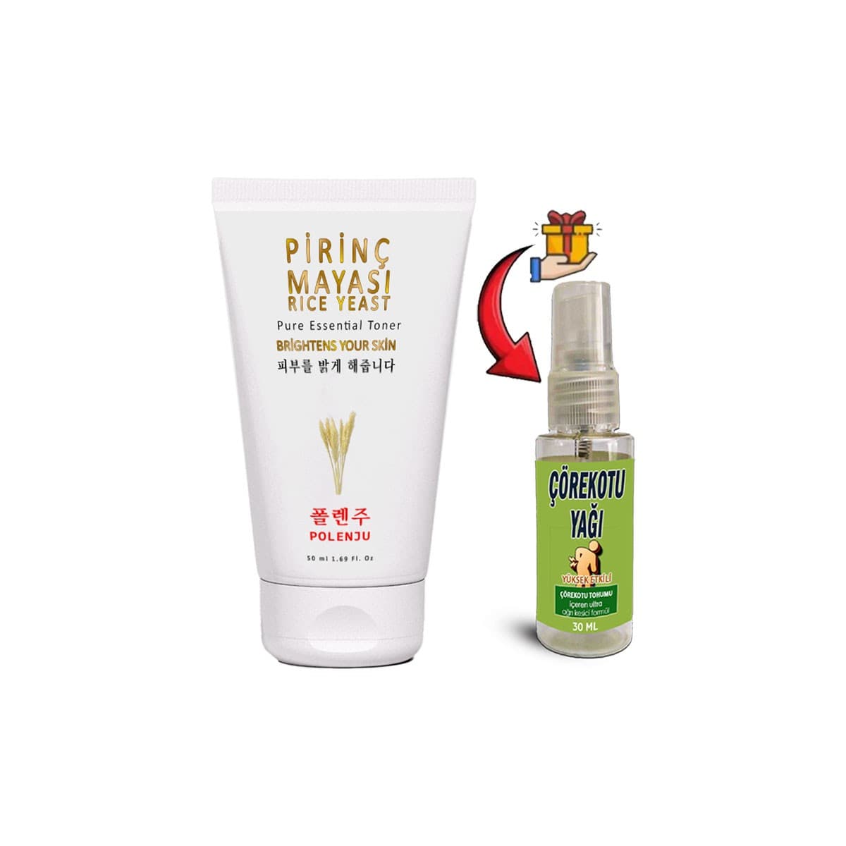 Pirinç Mayası Kremi 50 ml + Çörekotu Yağı 30ml
