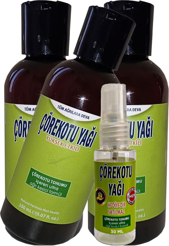Playboy Çörek Otu Tohum Yağı 3Adet Cep/Seyahat Modeli 150 ml CRK:040 + Yanında Hediye30 ml Çörek Otu Yağı