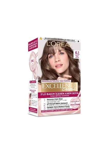 Paris Saç Boyasi & Excellence Intense 6.1 Küllü Açık Kahve