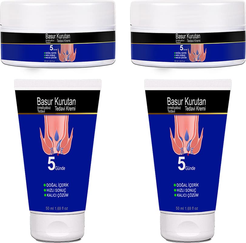 Basurkurutan 2 Adet Aslanpençesi Kestane Hellebore Çiçeği Kadife Papatya E Vitaminli (50 Ml) Tüp&kavanoz Krem Seti