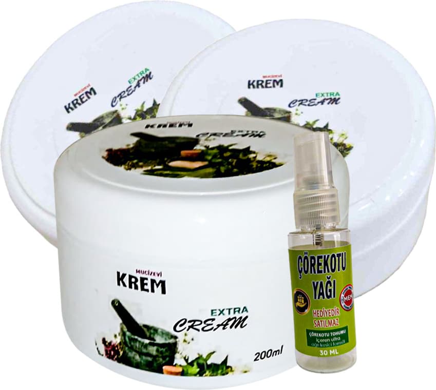 Mucizevi Krem 3Adet Bölgesel Bakım Relax Kremi 125 ml CRK:045 + Yanında Hediye 30 ml Çörek Otu Yağı