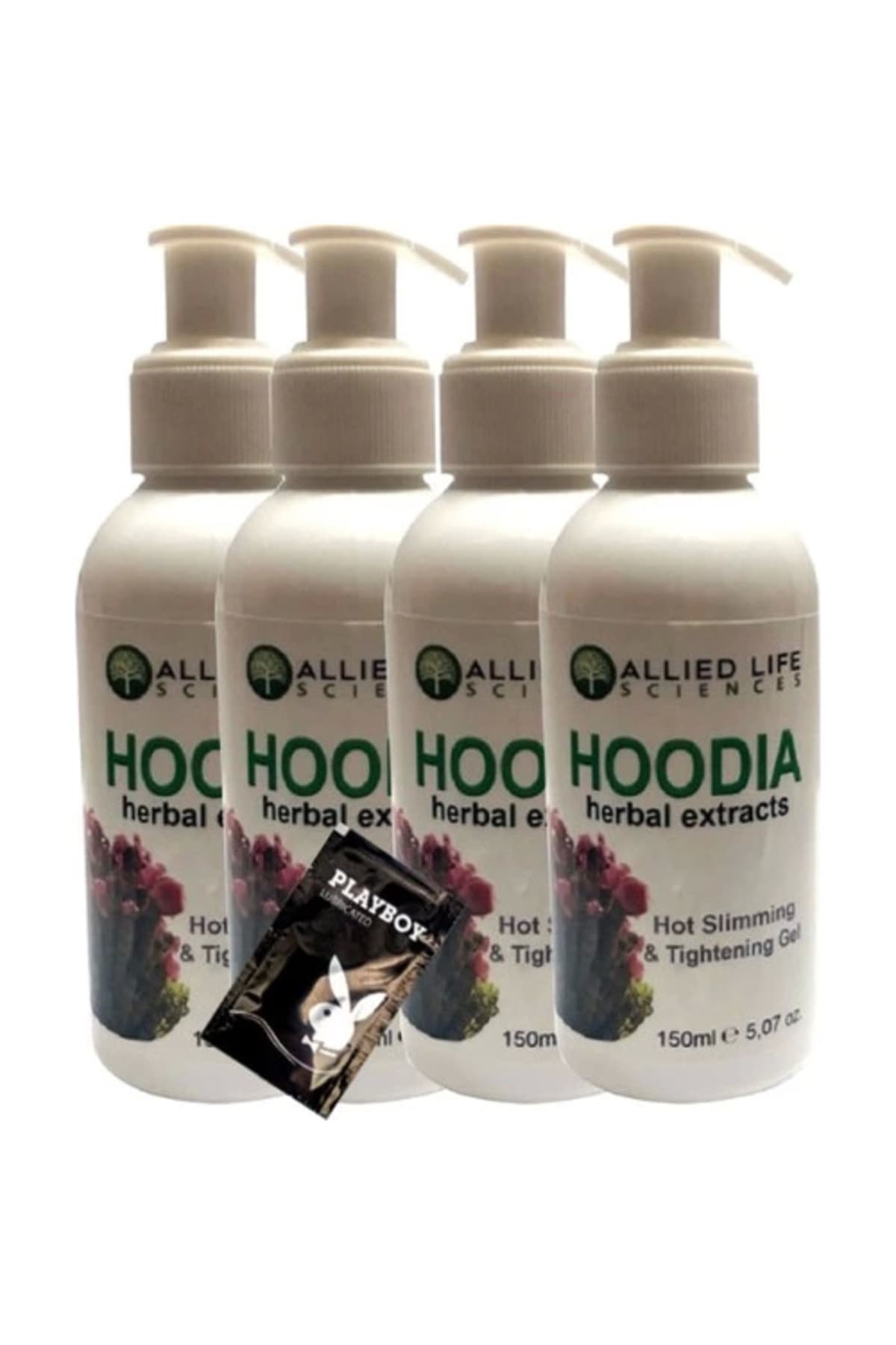 Allied Life Sciences Hoodia Herbal Extracts Hot Slimming & Tightening Gel 150 ml x 4 adet + Jel