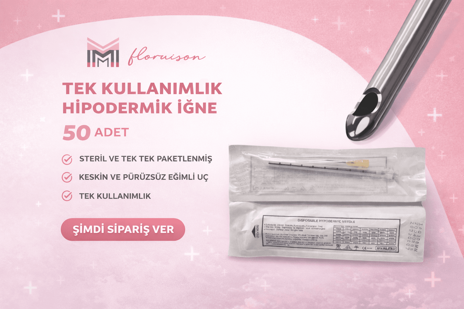 25G X 50MM Dolgu Kanülü Steril Uç 50 Adet 1 Kutu
