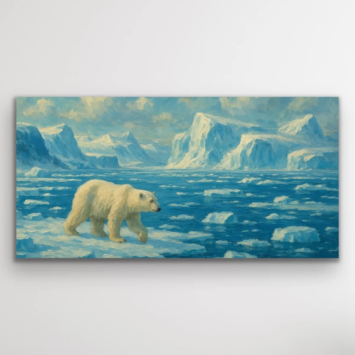 Yalnız Kutup Ayısı Kanvas Tablo 60x120cm