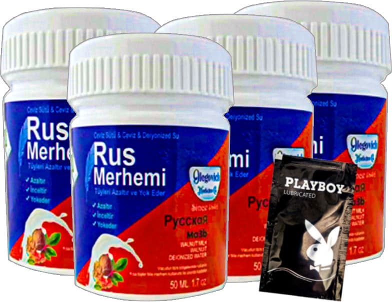 Playboy Blue Tüy Dökücü Krem Rus Merhemi 4 Tane x 50 ml + Yanında Jel