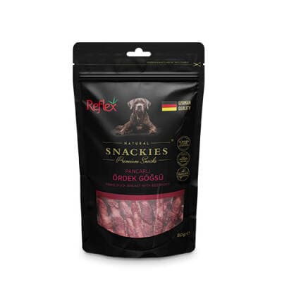 Snackies Natural Pancarlı Ördek Göğsü Tahılsız Köpek Ödül Maması 80 Gr
