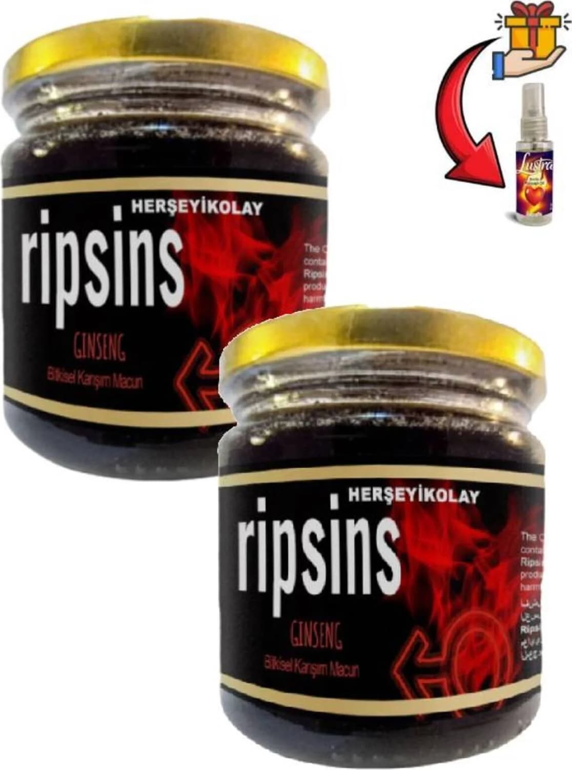 Ripsins Çoban Çökertenli Erkeklere Özel G.çlnme Dstklyci Ürün 240 gr x 2 Ad + Lustra Masaj Yağı