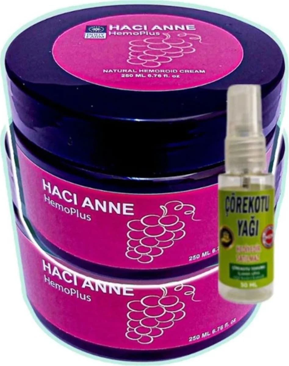 Süper Hemoplus Hacı Anne Bakım Kremi 200 ml x 2 Adet + Çörek Otu Yağı 30 ml
