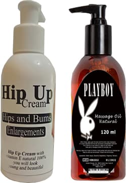 Hipup Hip Enlargement Cream Kalça Kaldırma , Vücut Kremi 120 Ml+Playboy Masaj Yağı 120 ml