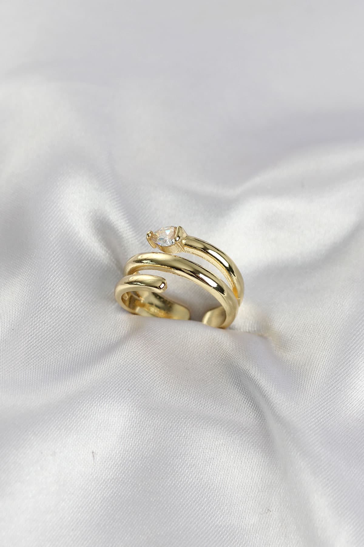 Pirinç Gold Renk Sarmal Yılan Model Kadın Yüzük