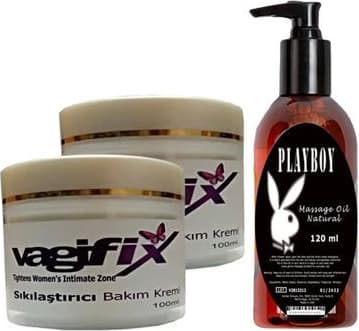 Playboy Vagifix Varicose Vein Defense Cream 2 Ad +Playboy Masaj Yağı