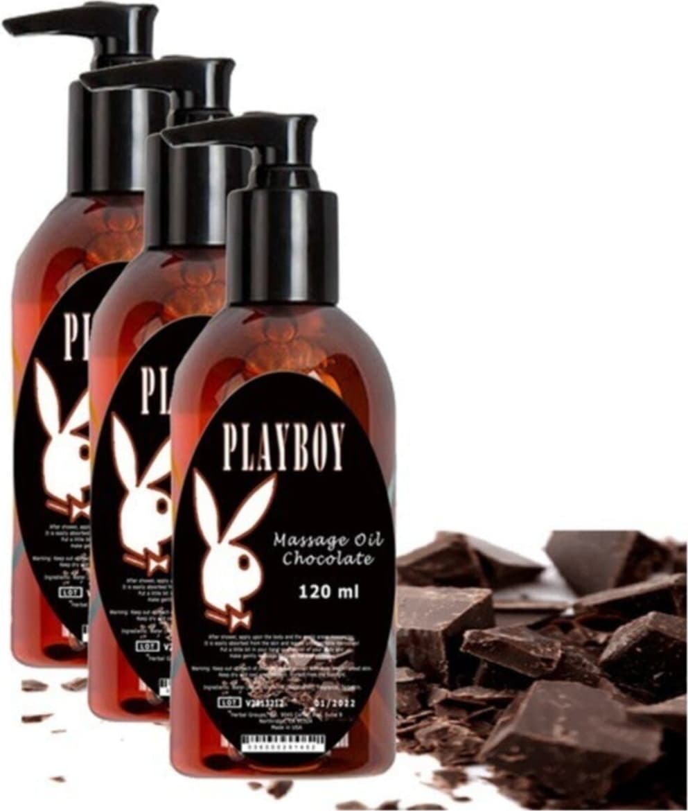 Playboy Chocolate Massage Oil 3 Adet Çikolata Aromalı Vücut Masaj Yağı