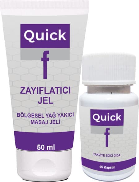 Quick F Seti: Quick F Gel 50 ml Jel Yeni Görünümünüze Jel + Quick F 15 Kaps Bir Arada
