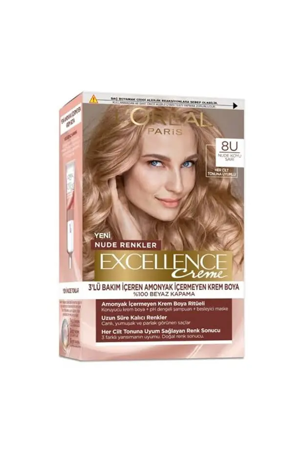 Paris Saç Boyasi & Excellence Nude Renkler 8U Koyu Sari