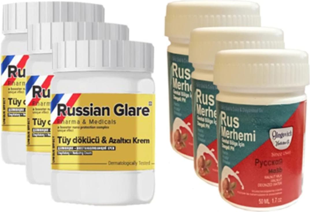 Olegovich Medicine Tüy Dökücü Azaltıcı Merhem 50 ml 3 Adet + Genital Bölge Merhemi 50 ml 3 Adet