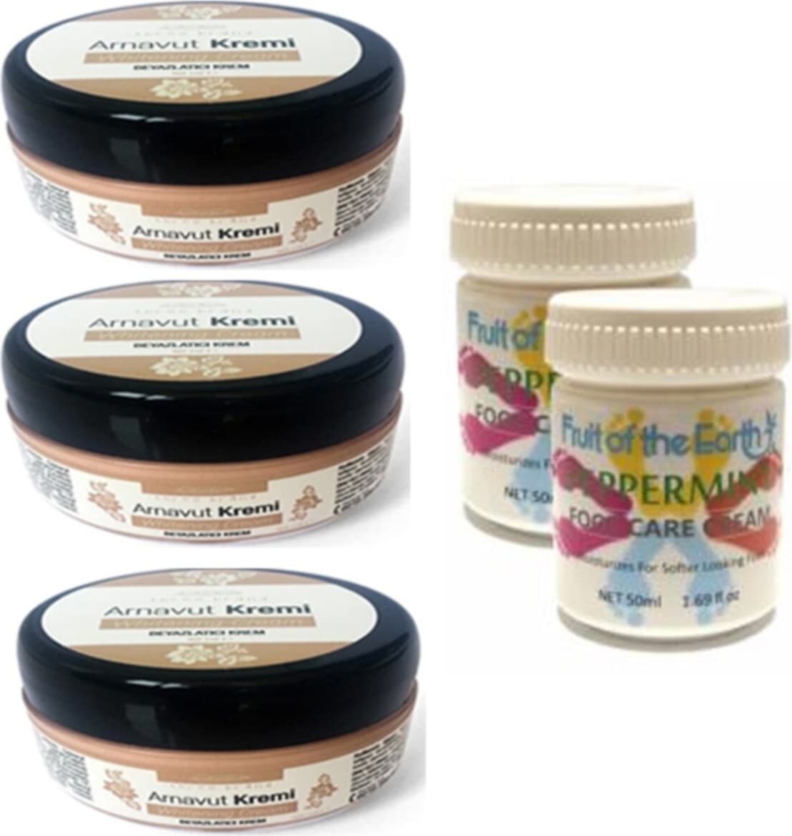 Hintohu Three Brand 50ML Arnavutaklıkkremi 3AD+FOOT Carecream 50ML Ayak Bakımkremi Naneferahlığıvek