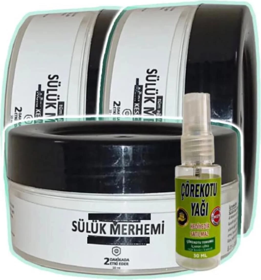 Süper Sülük Merhemi Bakım Kremi 3X50 Ml+30 ml Çörek Otu Yağ ile