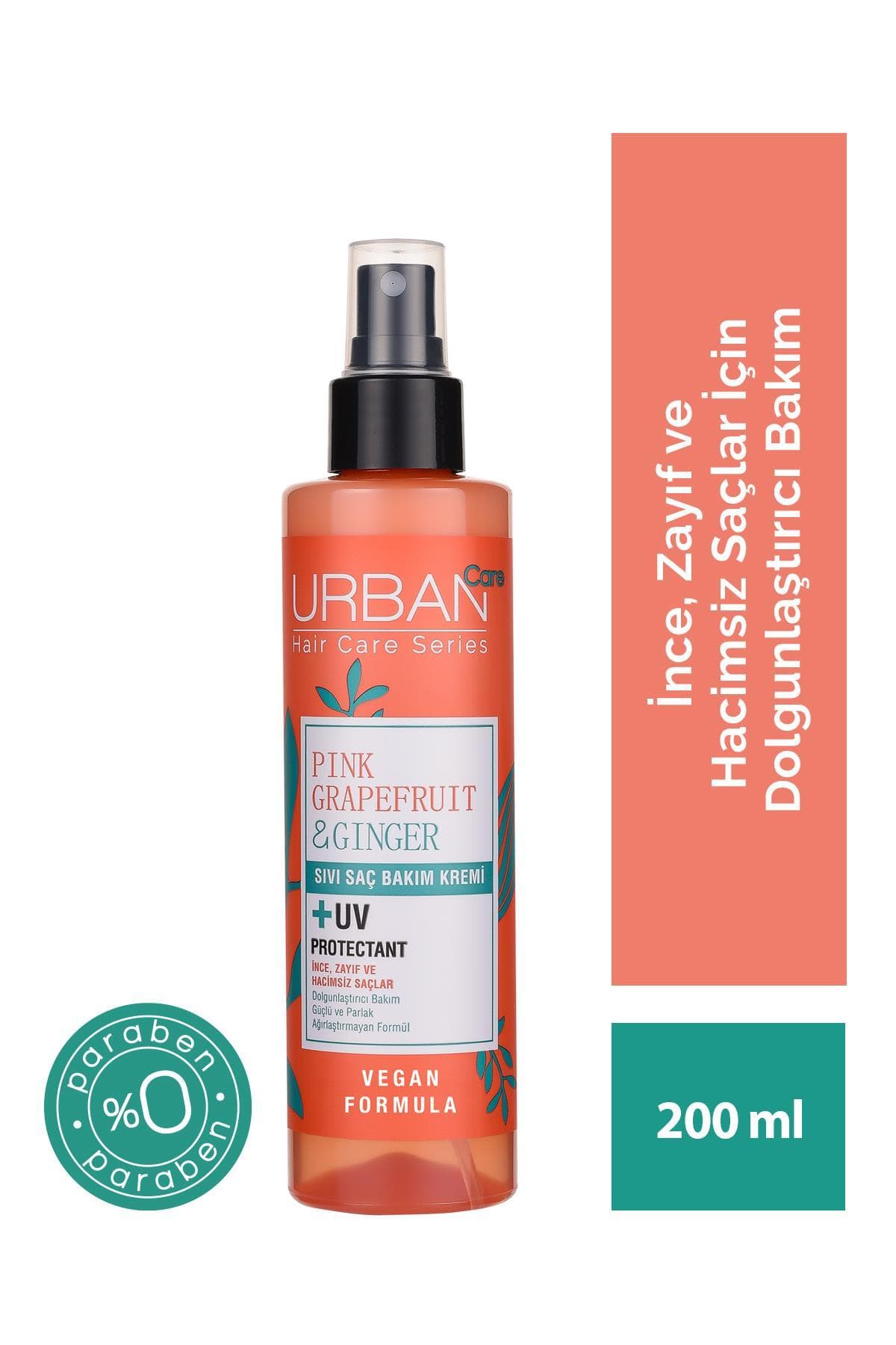 SAÇ BAKIM KREMİ & SIVI PİNK GRAPEFRUIT VE GİNGER İNCE TELLİ SAÇLAR DOLGUNLAŞTIRICI VEGAN 200ML