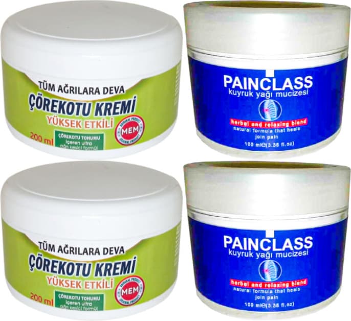 Çörekotu Çörek Otu Kremi Green Box 2 Adet 200 ml + 2 Adet Painclass Kuyruk Yağı Kremi 100 ml / Seti