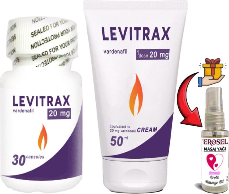 Naturalia : 30LU Levitrax Kapsül + 50 ml Levitrax Krem: Erkeklerin Performanslarına Özel Set + Hediye Erosel Masaj Yağı
