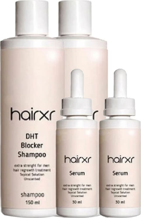 Hairxr Dht Blocker 4X150 ml Şampuan ve 4X30 ml Serum Sağlam Güçlü Parlak Yeni Saçlar