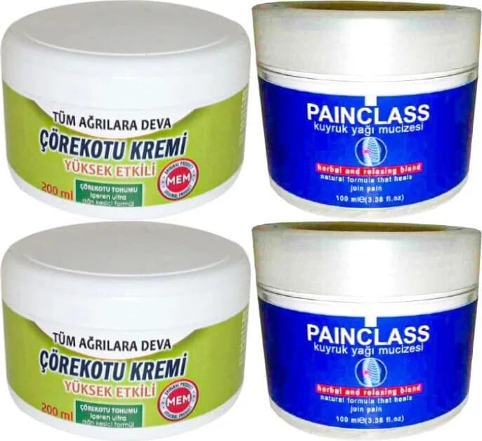 Süper Çörek Otu Xl Boy Krem 2X200 Ml+Painclass Kuyruk Yağı Kremi 2x 100 ml