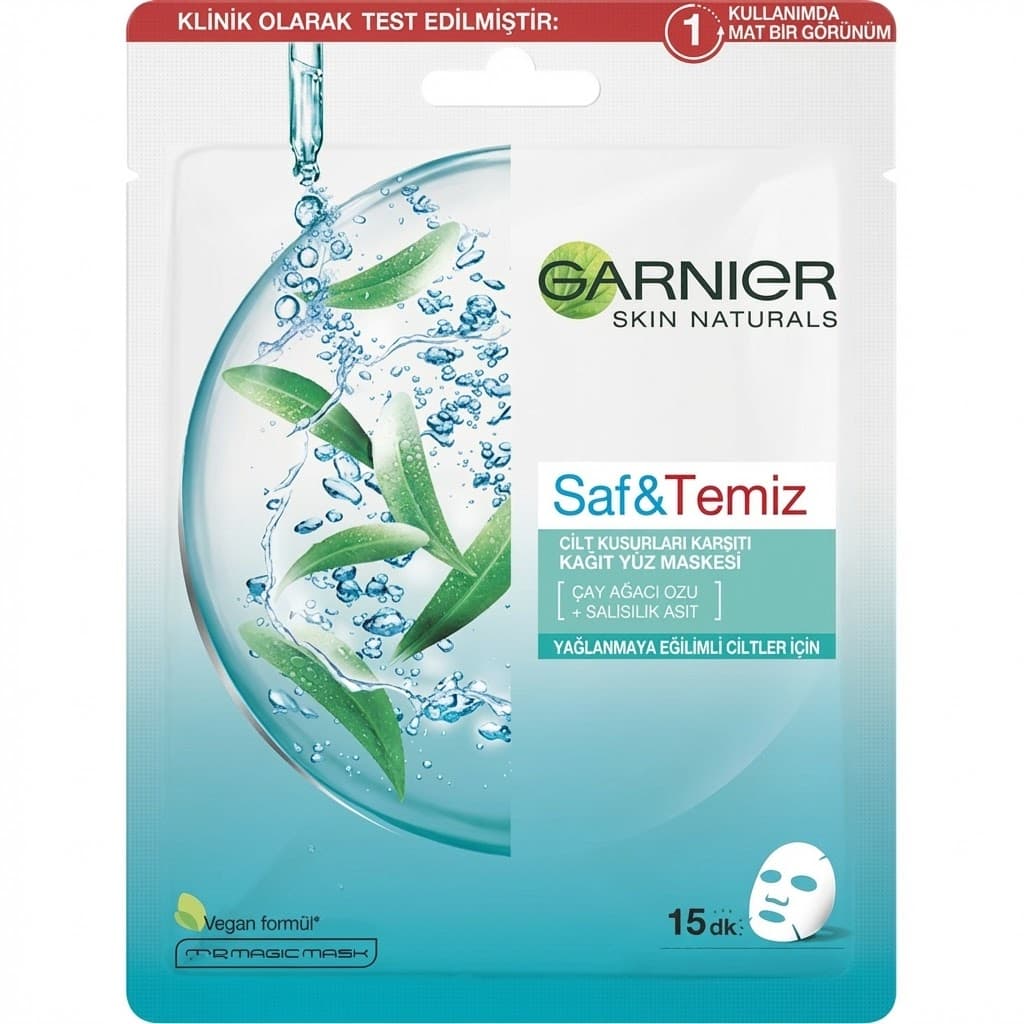 Yüz Bakim Maskesi & Saf Temiz Yüz Kusurlari Karşıtı Kağıt Maske 1 Adet