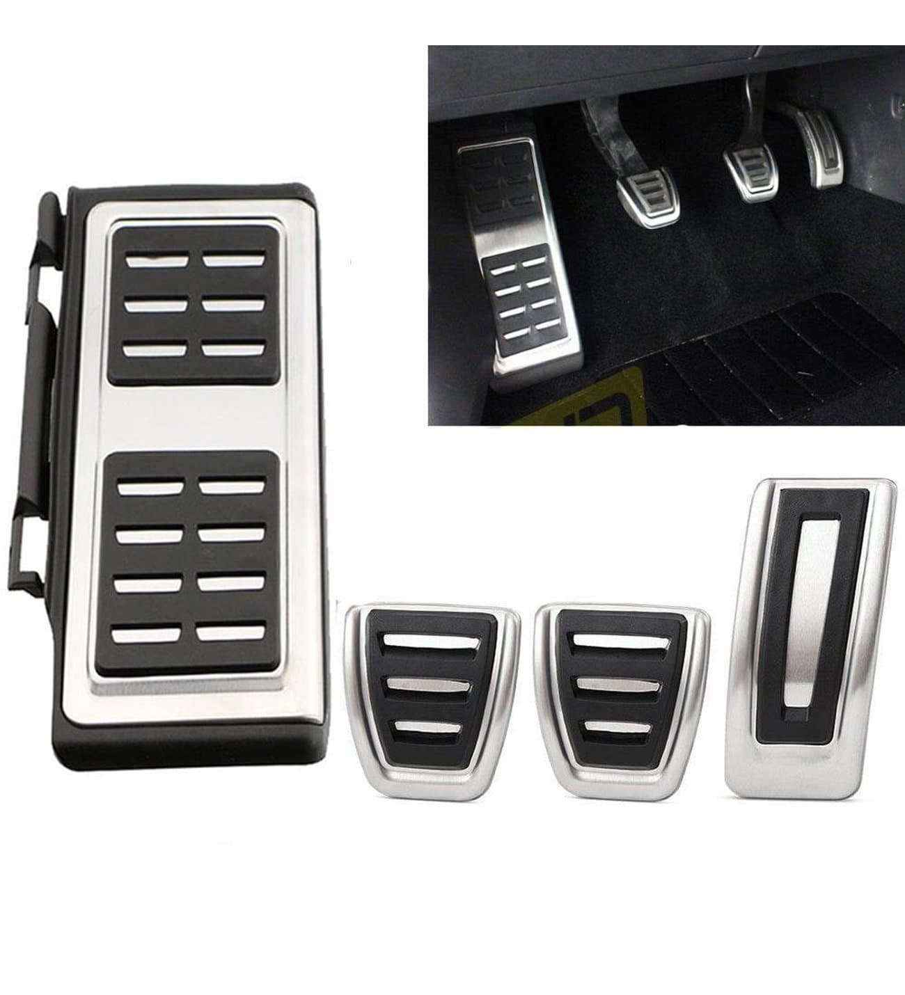 VW Golf 7 8 Passat B8 Tiguan 2 Touran 2 T-Roc T-Cross Arteon Polo 5 Uyumlu Geçme Manuel Pedal Seti 4 Parça Siyah Krom