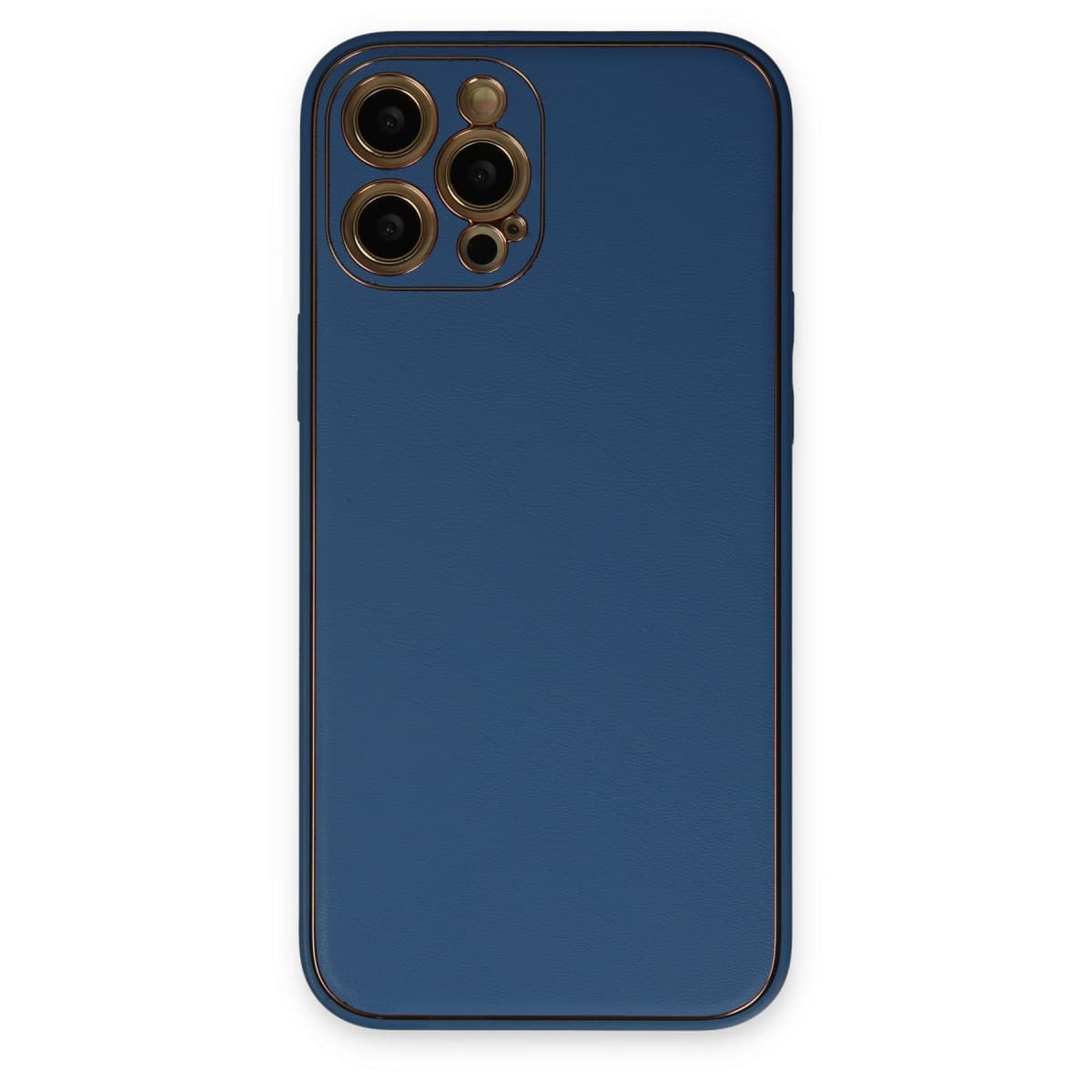 iPhone 12 Pro Kılıf Coco Deri Silikon Kapak - Açık Mavi