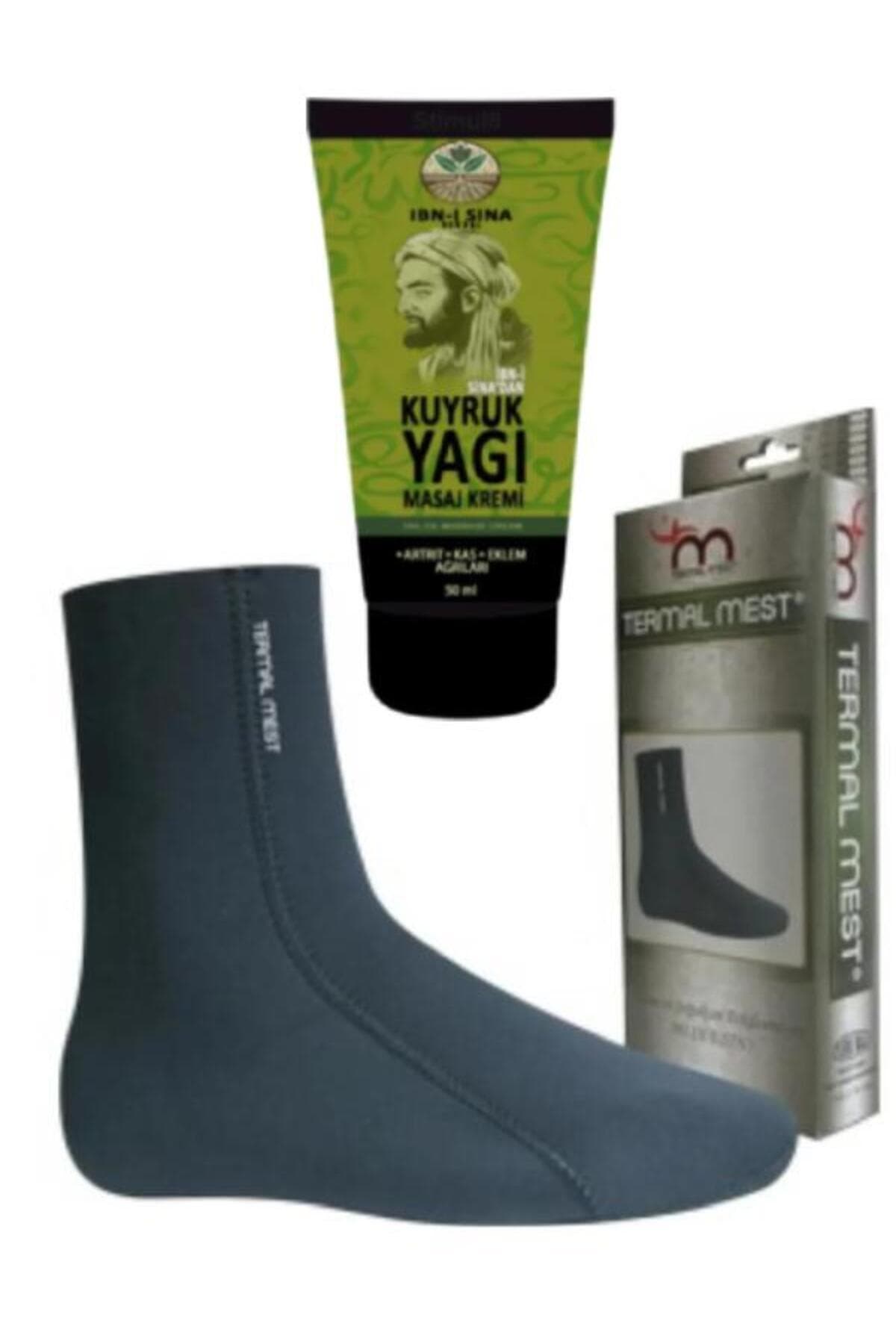 İbni Sina Kuyruk Yağı Masaj Kremi 50 ml Su ve Isı geçirmeyen Mest Çorap (L)