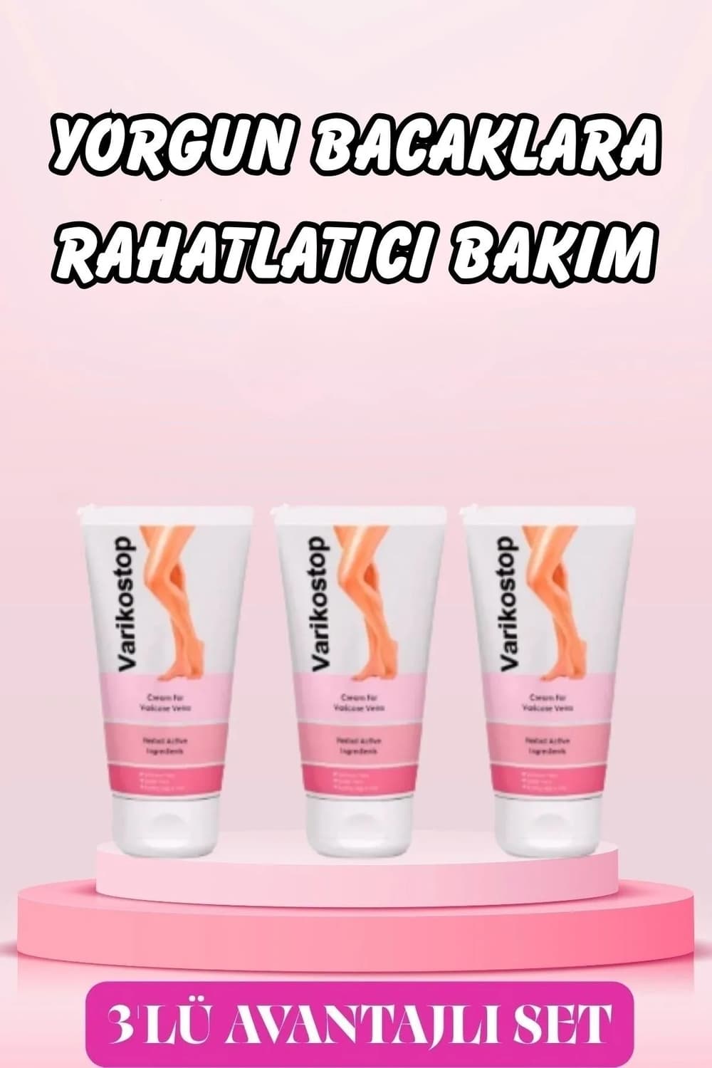 Varikostop Cream Bacak Onarım Bakım Kremi 50 ml x 3 Adet