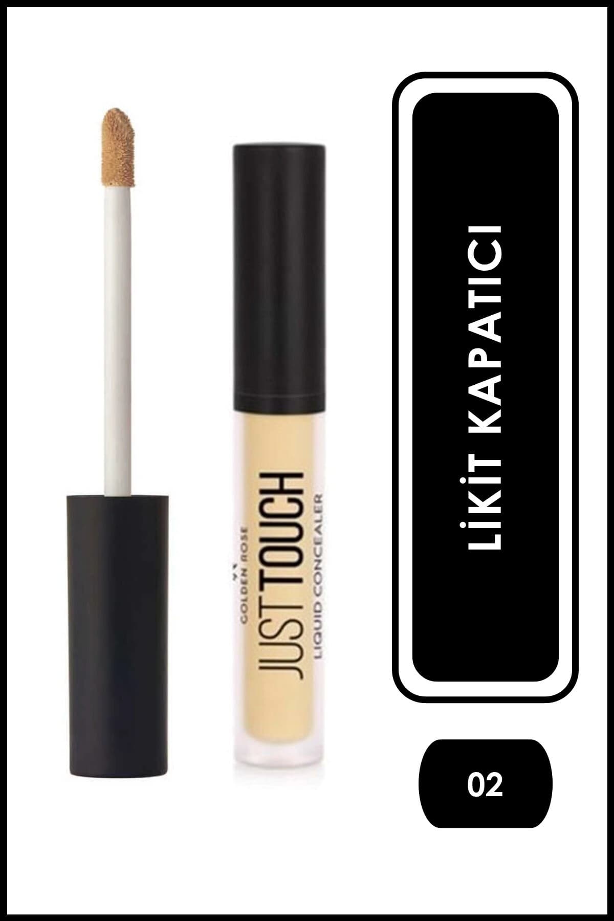 Just Touch Liquid Concealer 02 E Vitamini, Niacinamide, Likit Kapatıcı 3,5 ml