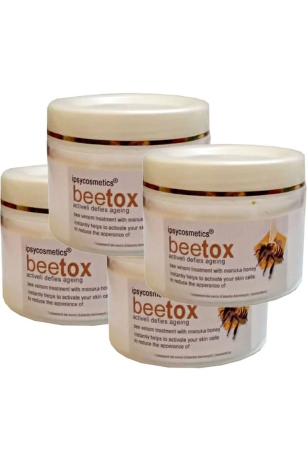 İpsycosmetics Beetox Doğal Arı Özü - Yüz Cilt Dekolte Boyun Kremi 100 ml x 4 adet