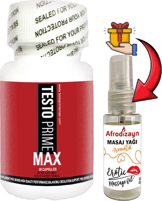Testoprime 1 Kutu Erkeklere Özel 30 Lu Destek + Afrodizayn Masaj Yağı 30 ml