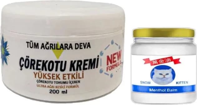 Süper Çörek Otu Kremi Xl Boy 200 Ml+Snow Kitten 50 ml Menthol Balm