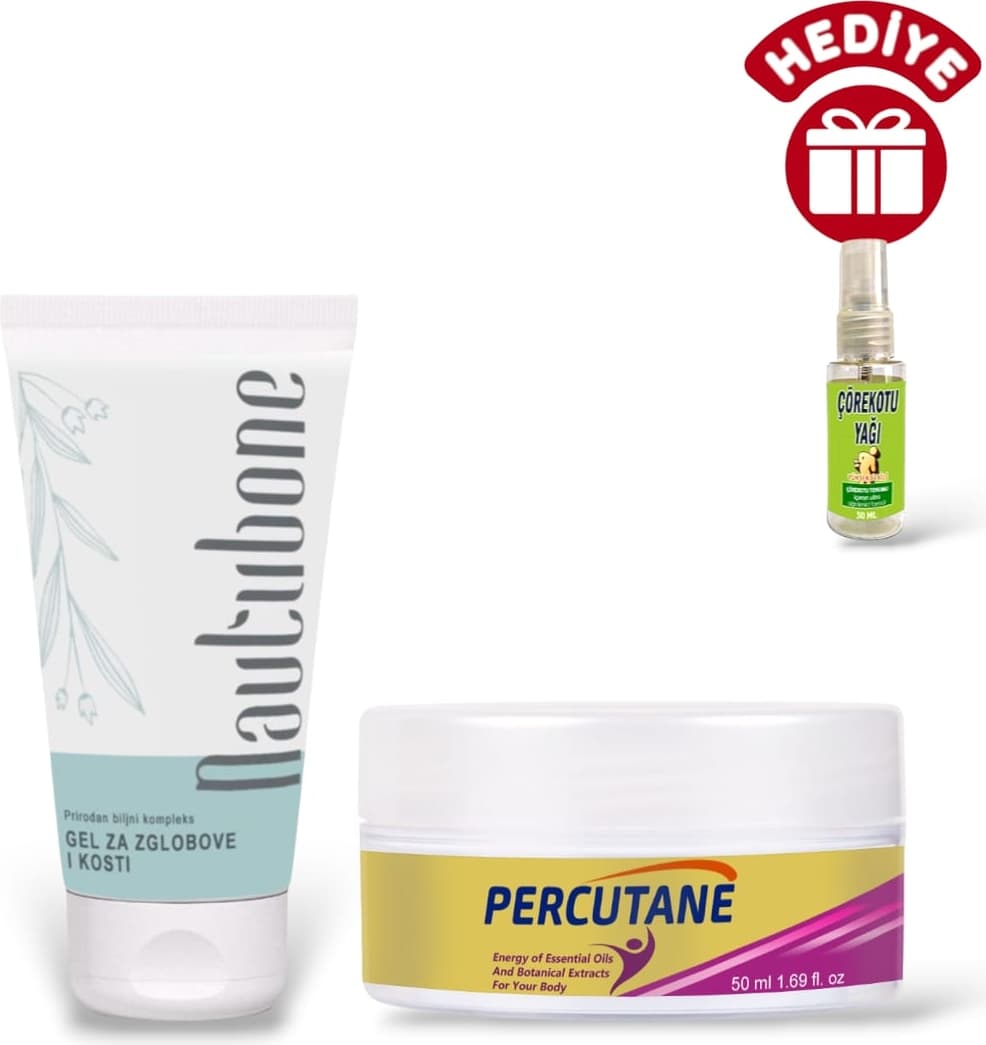 Nautubone Kas ve Eklemler Için Krem 50 ml & Percutane Krem 50 ml + Çörek Otu Yağı Hediye