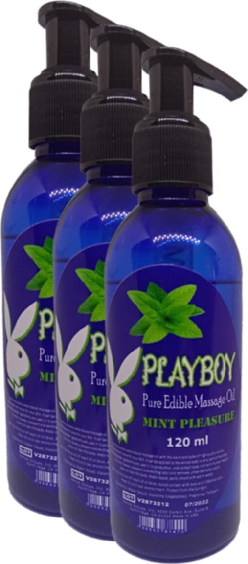 Playboy Pure Edible Massage Oil 120ml Nane Aromalı Masaj Yağı 3 Adet