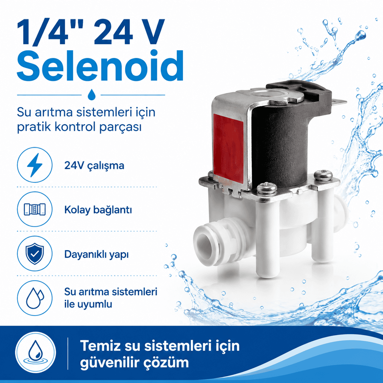 1/4 İnç 24V Su Arıtma Selenoid Valf 608506022