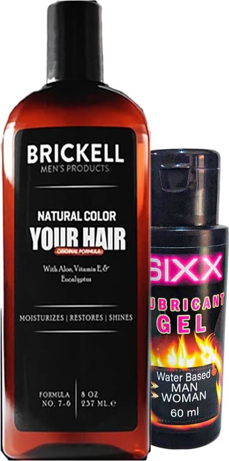 Brickell Erkek 237 ml Şampuan Saçsakal Anti-Beyaz + 1sıxx Bayan Bay Kaygan Lubrikantkrem 60 ml