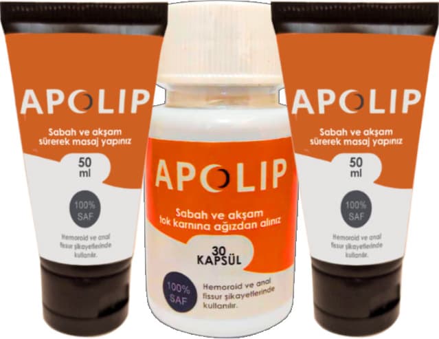 Apolip 2 Adet Hemeroid Bağsur Kremi 50 ml + Yanında Apolip Bağsur 30LU Caps