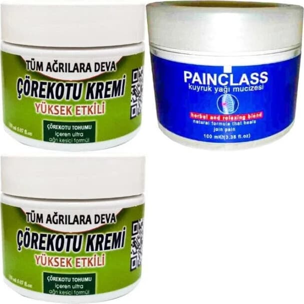 Süper Çörek Otu Kremi Orta Boy 2 x 100 ml - Painclass Kuıyruk Yağı Kremi 1 x 100 ml