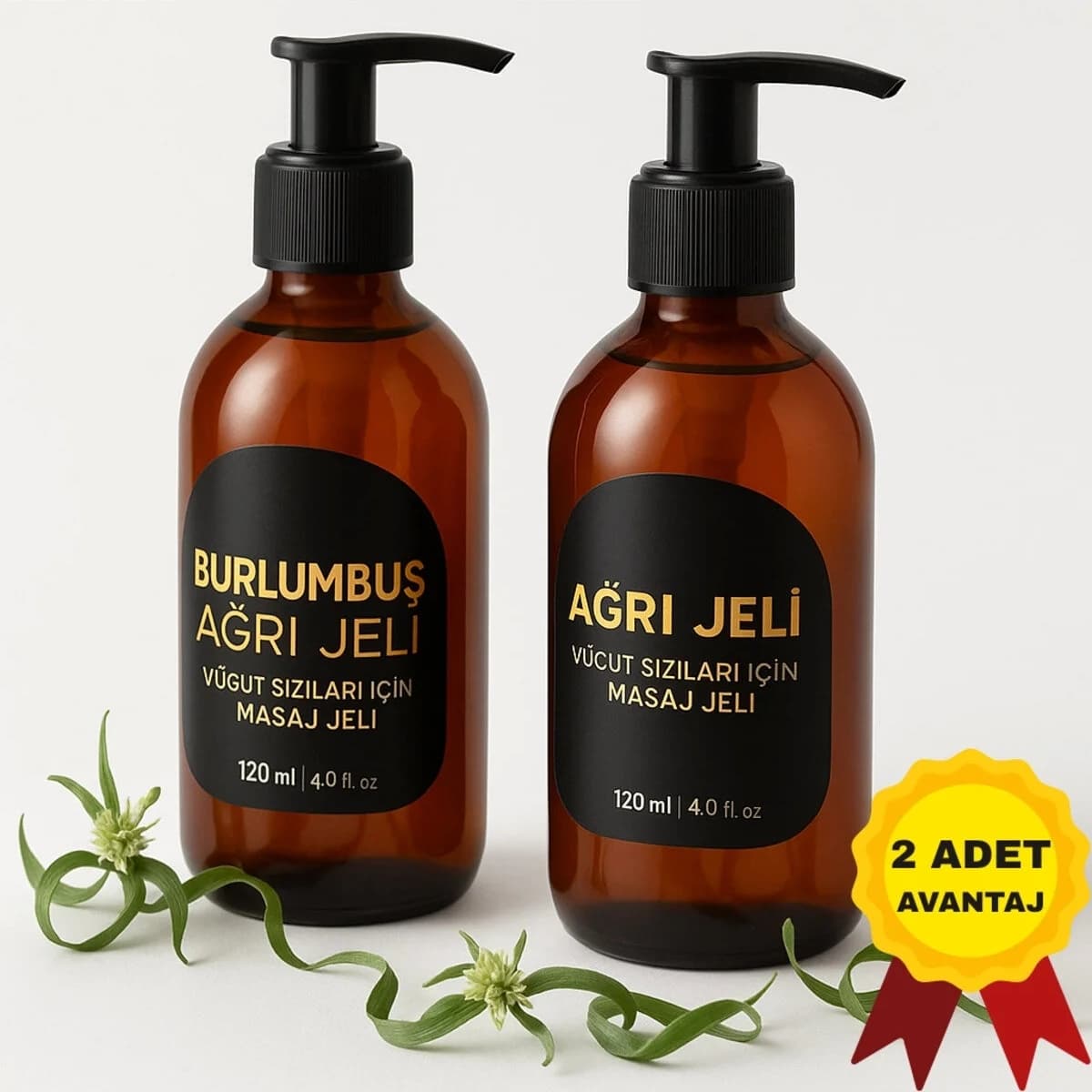 Burlumbuş Otu Vücut Masaj Jeli 120 ml 2li Set