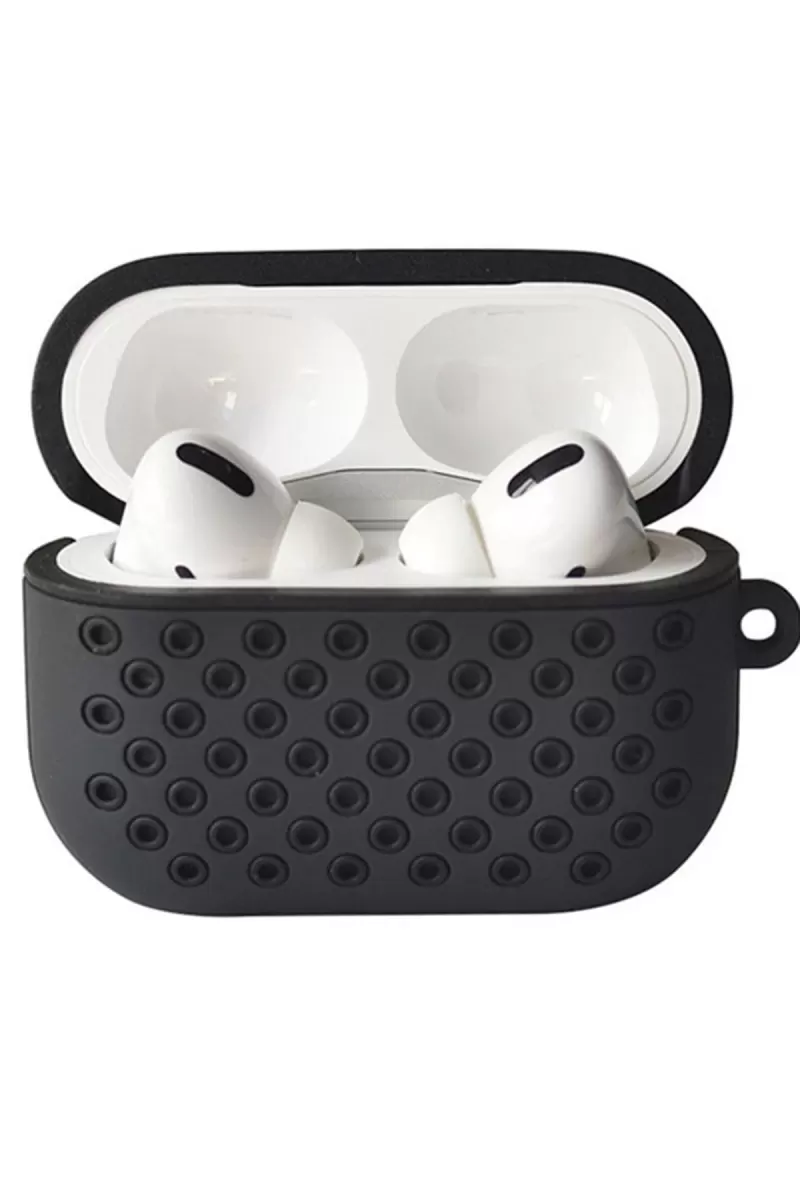 Airpods Pro 2 (2.nesil) Spor Delikli Kılıf - Siyah-Siyah
