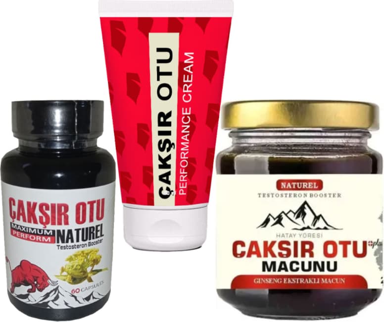 Natural Çakşır Otu Sertleşmeye Gecikmeye Büyütmeye Özel 3 Adet Set > Çakşır Kremi + Çakşır Macunu + 60LI Çakşır Kapsülleri