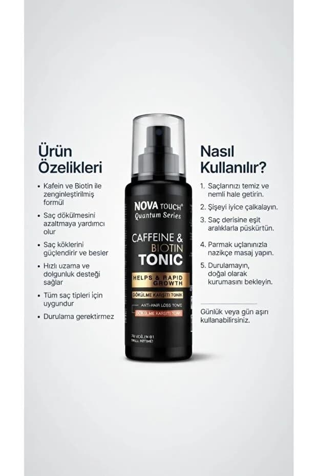 novatouch Nova Biotin Ve Kafein Dökülme Karşıtı Saç Toniği 250 ml