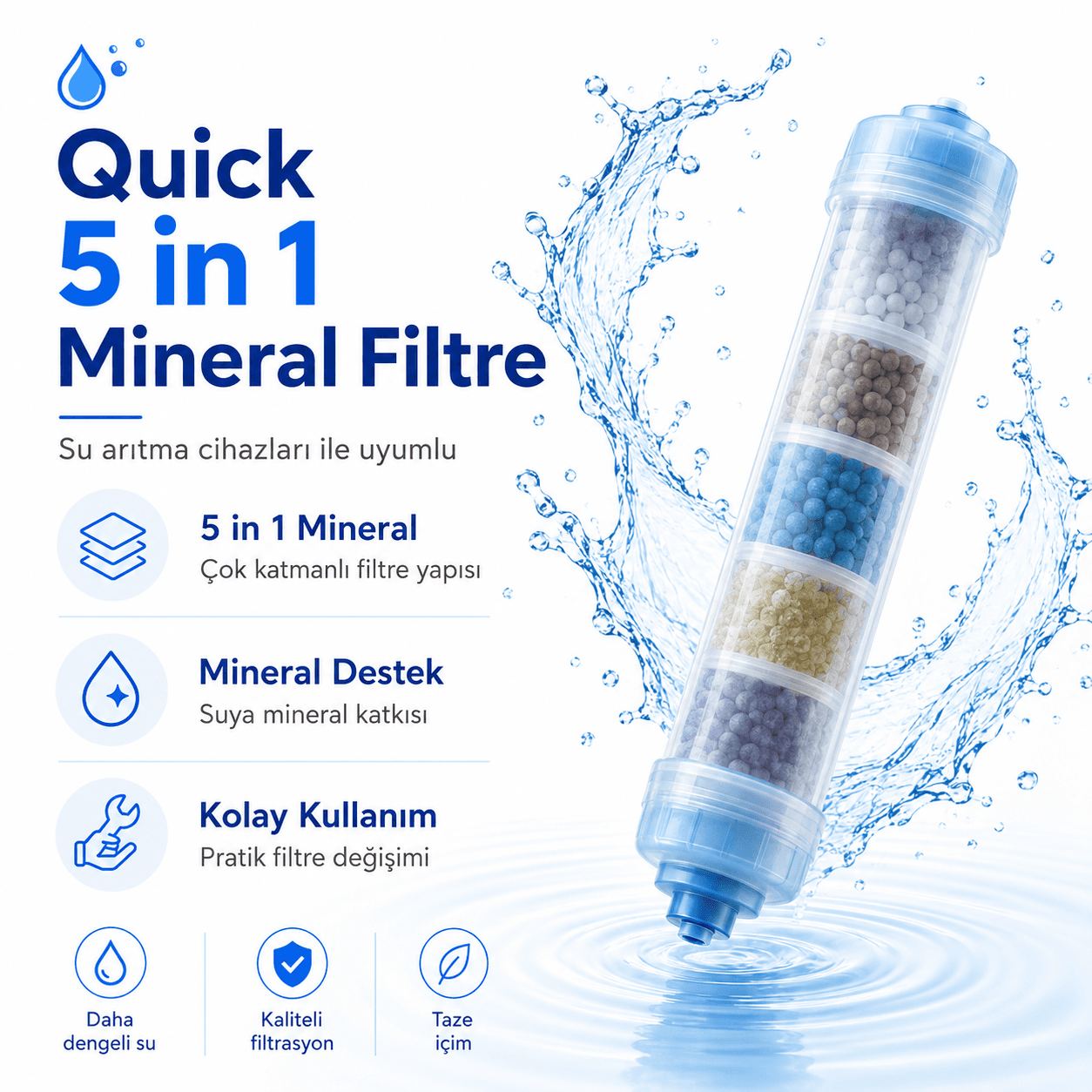 Quick 5 in 1 Mineral Su Arıtma Filtresi 408694093