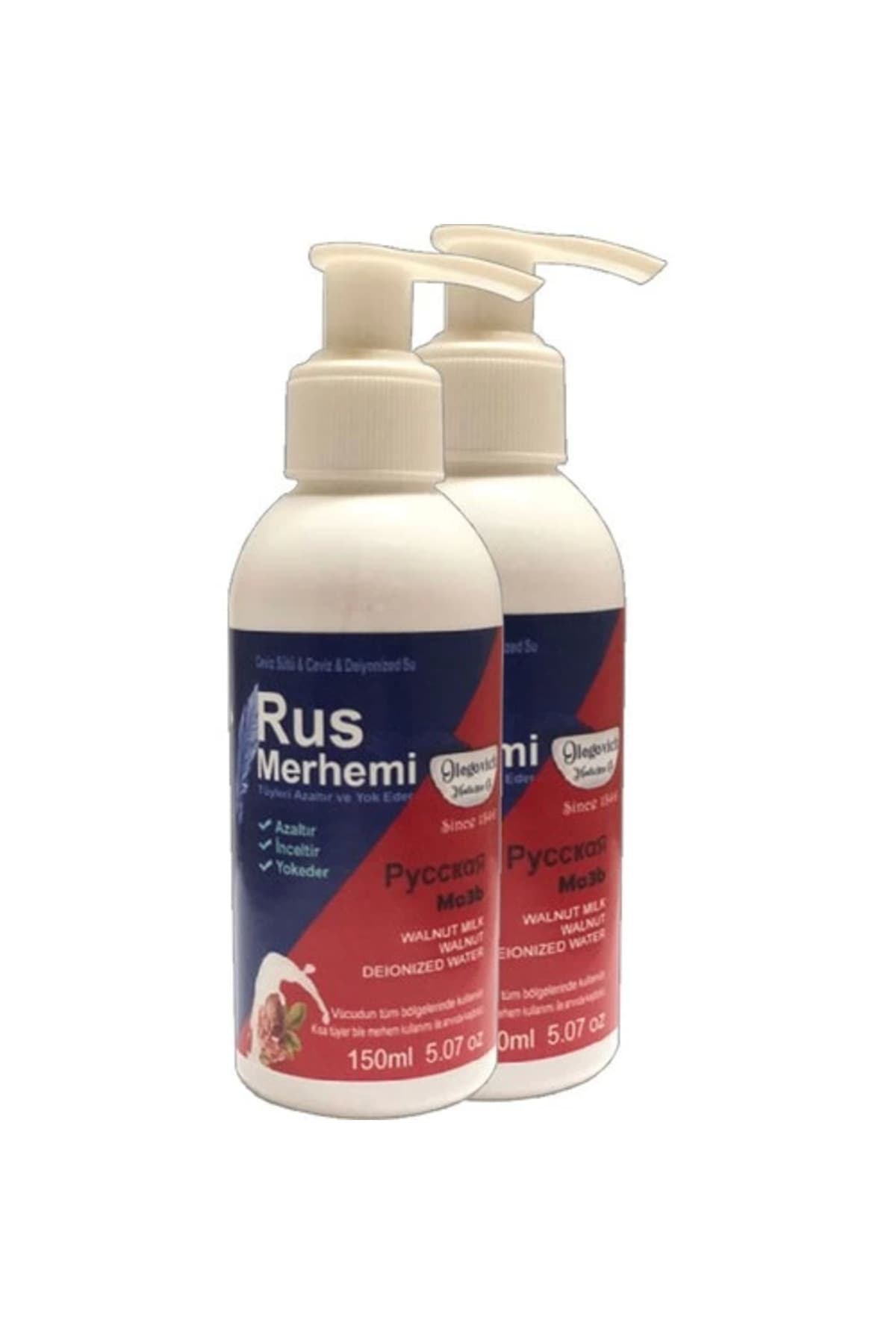 Glegnd Blue Tüylere Krem 2 Tane x 150 ml Cevizli & Ceviz Sütlü Russ Merhemi