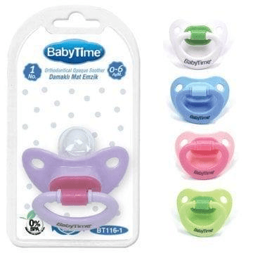 BabyTime Silikon Damaklı Mat Gövdeli Emzik N.1 BT116-1